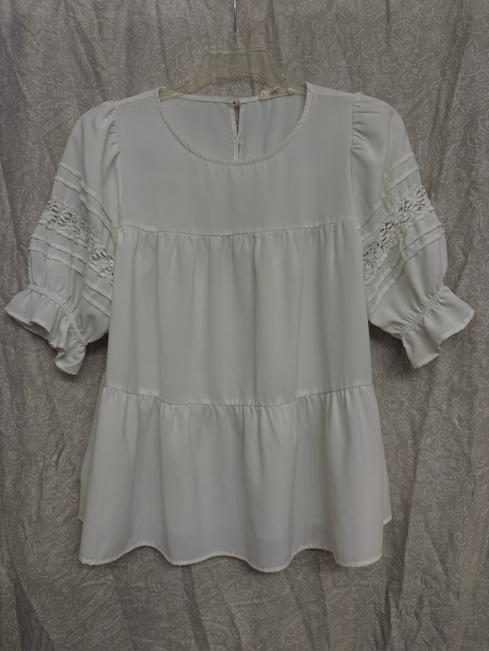 Women's White Peasant Sleeve Blouse